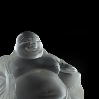 Lot 101 - A Lalique 'Happy Buddha' paperweight