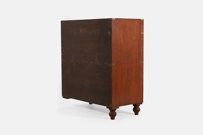 Lot 525 - A Victorian teak and brass-bound campaign chest