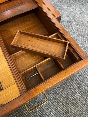 Lot 525 - A Victorian teak and brass-bound campaign chest