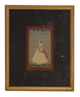 Lot 100 - An Indian painting of a lady holding an offering cup