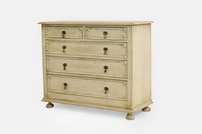 Lot 130 - A James II-style painted wooden chest of drawers