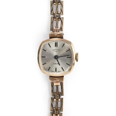 Lot 435 - A 9ct gold Rotary mechanical bracelet watch