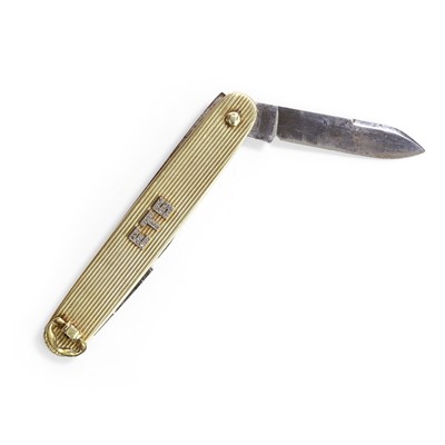 Lot 377 - An Art Deco diamond set pocket knife