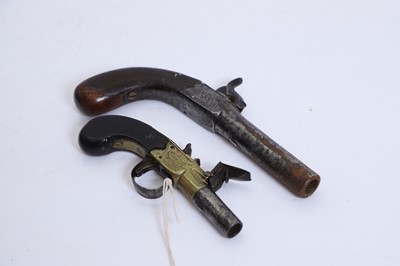 Lot 410 - A flint lock pocket pistol