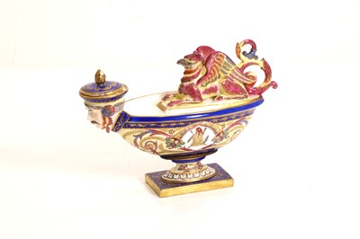 Lot 140 - A Sèvres style 'Aladdin' oil lamp