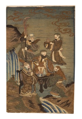 Lot 82 - A Japanese wall hanging tapestry