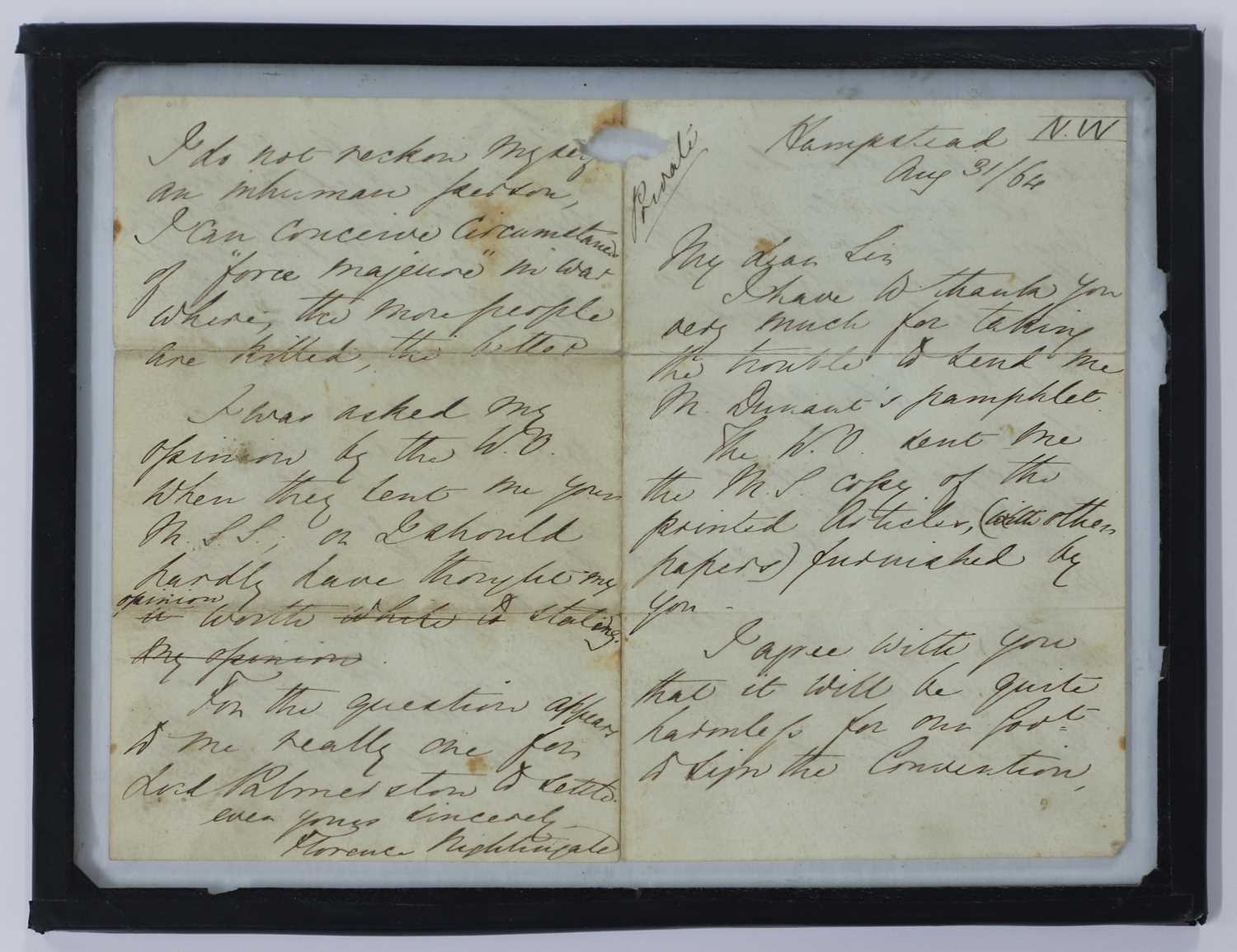 Lot 99 - Florence NIGHTINGALE - Autograph Letter Signed.