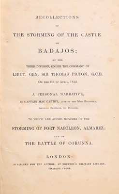 Lot 115 - MacCarthy, Captain. [John Edward Connor MacCarthy]