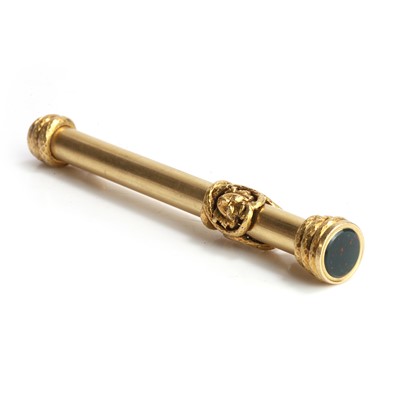 Lot 236 - A late 19th century gold pencil holder