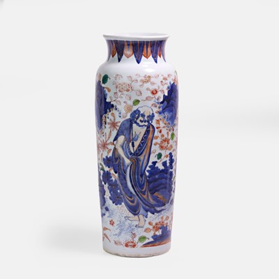 Lot 83 - A Chinese wucai sleeve vase