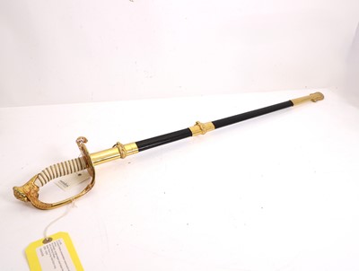 Lot 395 - A United States presentation naval sword with scabbard