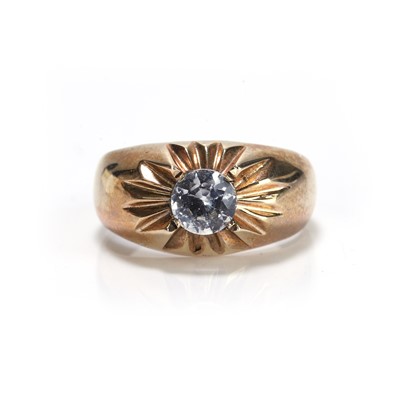 Lot 388 - A 9ct gold cubic zirconia single stone ring