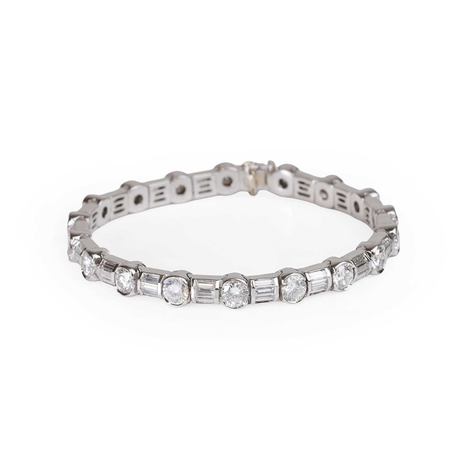 Lot 195 - A diamond line bracelet