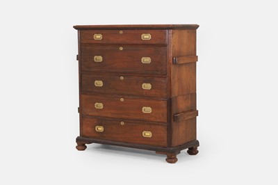 Lot 584 - A camphor wood and brass campaign chest