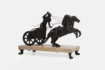 Lot 253 - A patinated bronze figural group