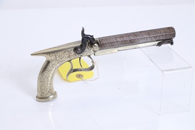 Lot 407 - A percussion all-metal saw-handled belt pistol