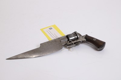 Lot 397 - A Belgian pinfire six-shot Dumonthier patent knife revolver