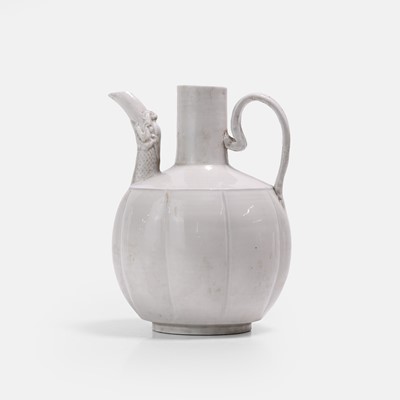 Lot 8 - A Chinese white-glazed ewer