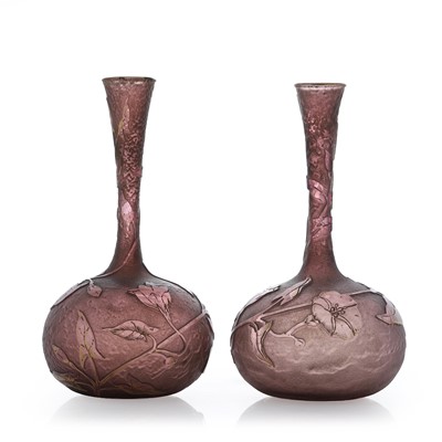 Lot 75A - A pair of Daum glass vases