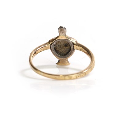 Lot 2 - A Georgian diamond and enamel mourning ring