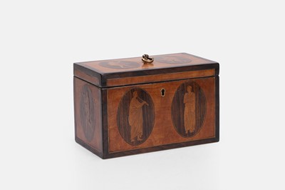 Lot 538 - An inlaid satinwood tea caddy