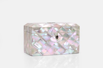 Lot 553 - A mother-of-pearl stationery box
