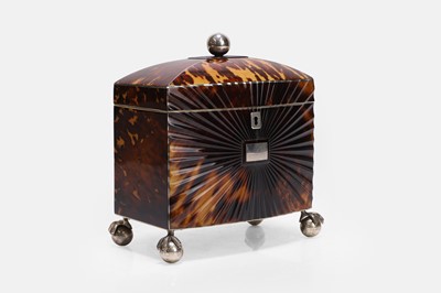 Lot 542 - A Regency tortoiseshell tea caddy