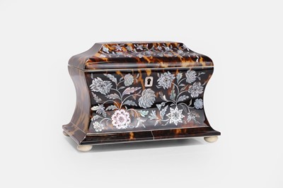 Lot 545 - A Regency tortoiseshell tea caddy