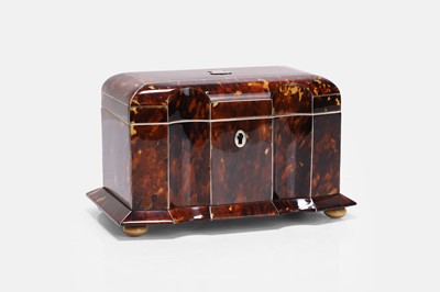 Lot 546 - A Victorian tortoiseshell tea caddy