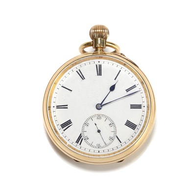 Lot 415 - An 18ct gold top wind open faced pocket watch