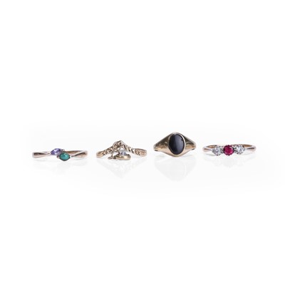 Lot 270 - A group of four gemstone set rings