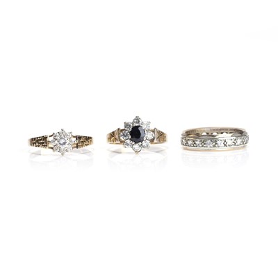 Lot 225 - A group of three gemstone set rings