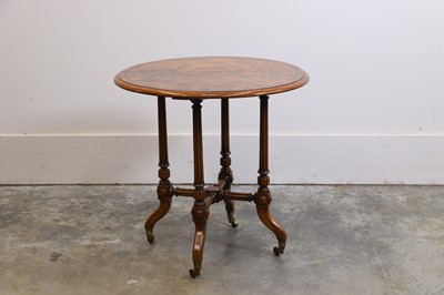 Lot 527 - A Victorian burr walnut side table