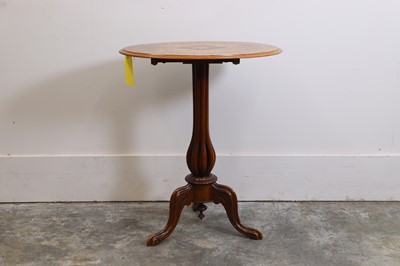 Lot 521 - A Victorian oval walnut marquetry side table