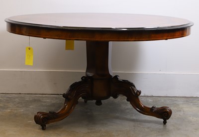 Lot 524 - A Victorian walnut marquetry circular dining table