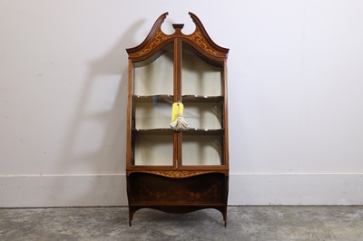 Lot 539 - A Sheraton Revival mahogany hanging display cabinet