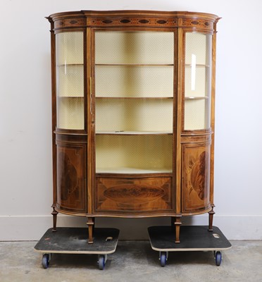 Lot 536 - An Edwardian inlaid mahogany display cabinet