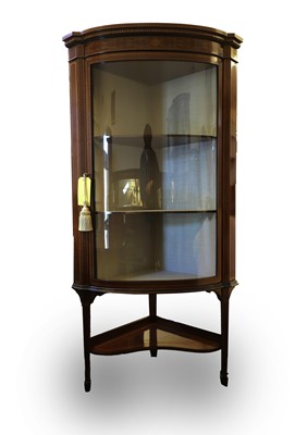 Lot 535 - An Edwardian inlaid mahogany corner display cabinet