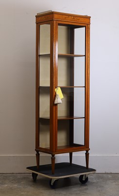 Lot 537 - A Sheraton Revival inlaid satinwood display cabinet