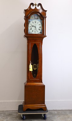 Lot 202 - A Comitti 'Trafalgar' inlaid cherry and burr yew veneered longcase clock