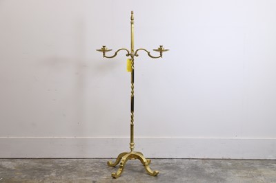 Lot 516 - A brass two-light candelabra