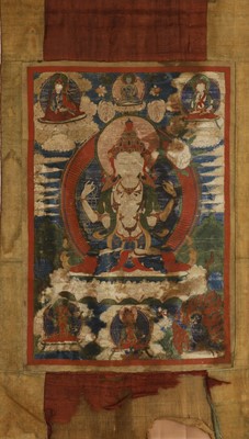 Lot 158 - A Tibetan thangka