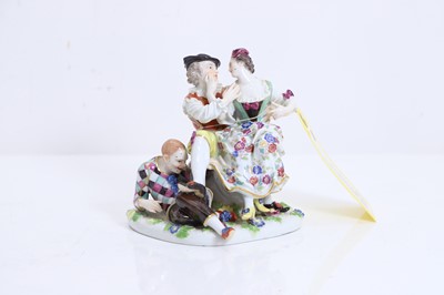 Lot 108 - A Meissen figure group