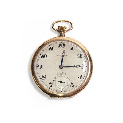 Lot 401 - A 9ct gold Grosvenor top wind open faced pocket watch