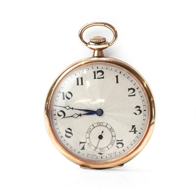 Lot 402 - A 9ct gold open faced pocket watch