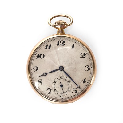 Lot 403 - A 9ct gold top wind open faced pocket watch