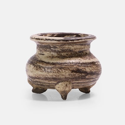 Lot 20 - A Chinese marbled pottery incense burner