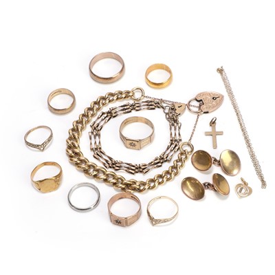 Lot 322 - A collection of platinum and gold jewellery