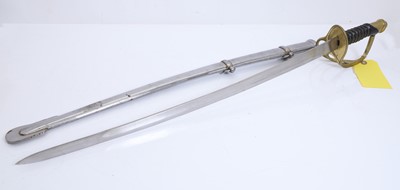 Lot 412A - A reproduction United States Model 1860 light cavalry sabre with scabbard