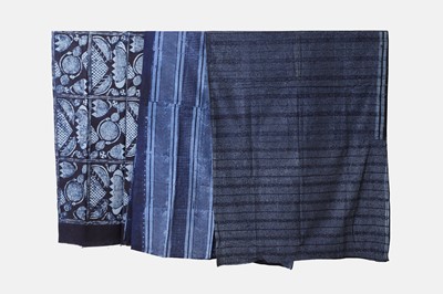 Lot 297 - Three Yoruba adire eleko indigo cloths